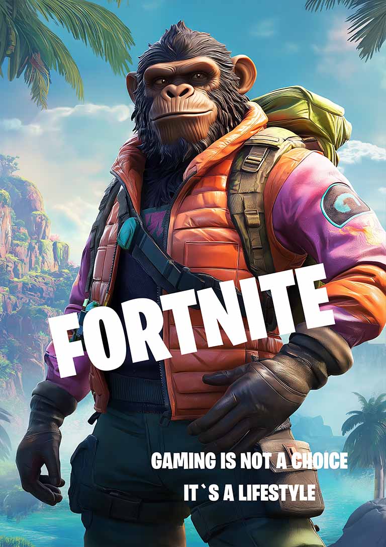 un mono de el videojuego fortnite